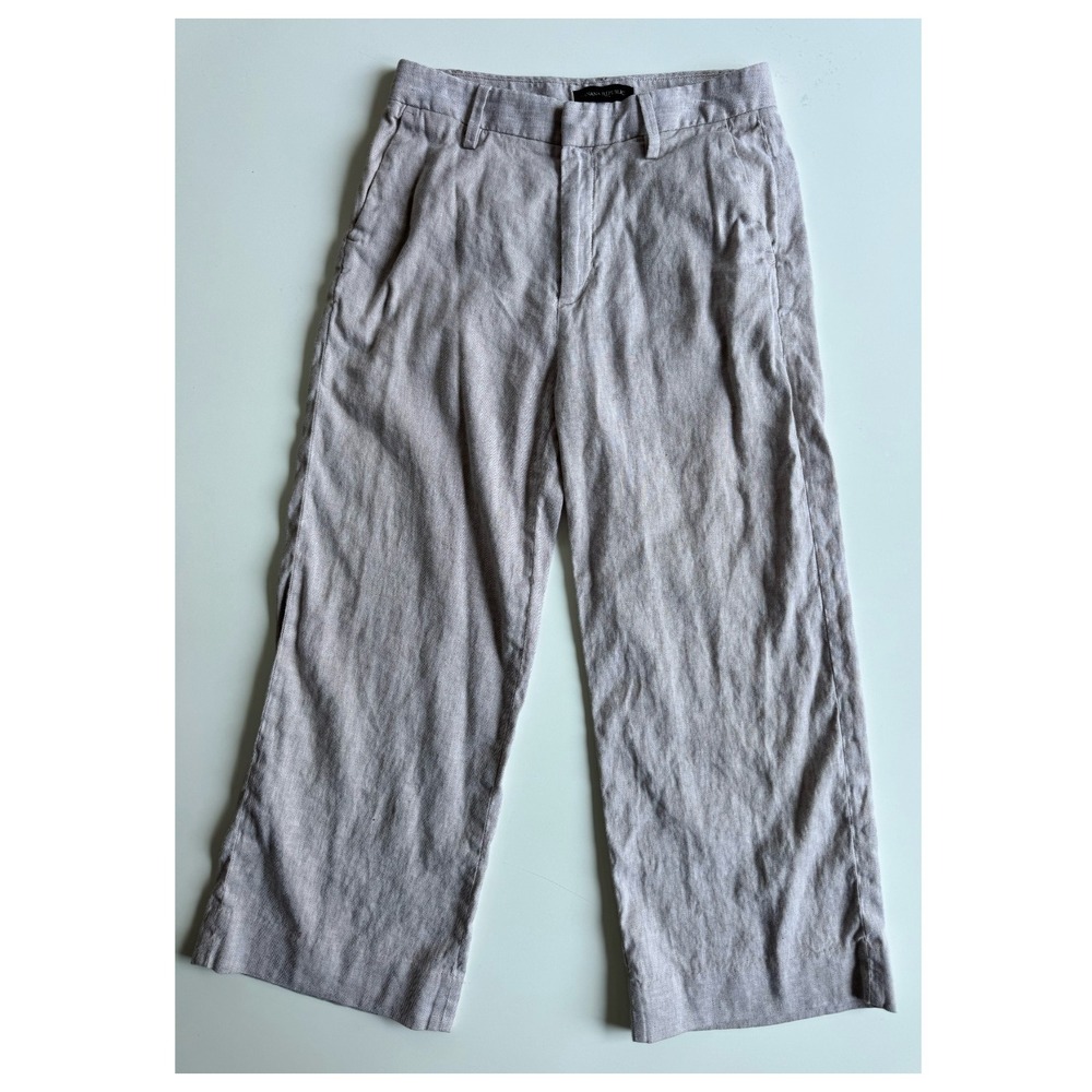 BANANA REPUBLIC Slim Wide-Leg Linen Cotton Cropped Pant Womens 4